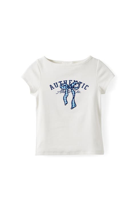 Kid's Fitted Short Sleeve Essential Boat Neck Tee