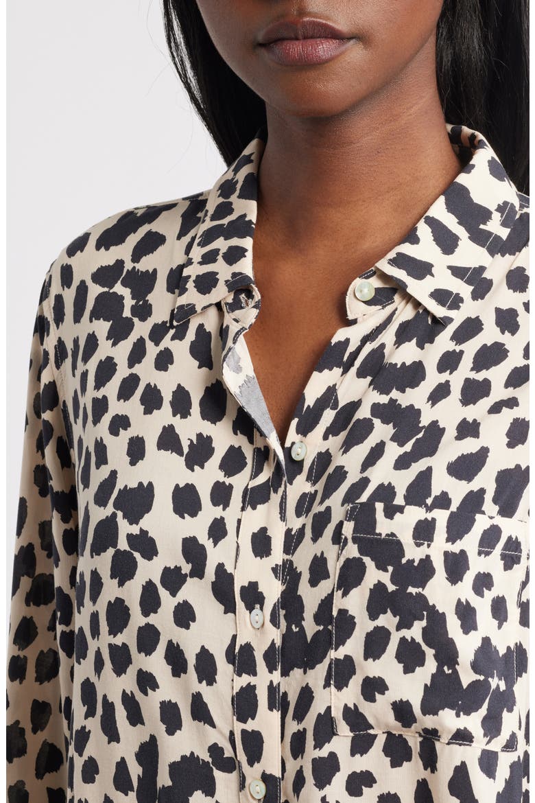 Josephine Snakeskin Print Button-Up Shirt, Alternate, color, TAUPE SPOTTED