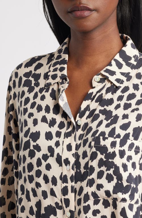 Rails Josephine Snakeskin Print Button-up Shirt In Black
