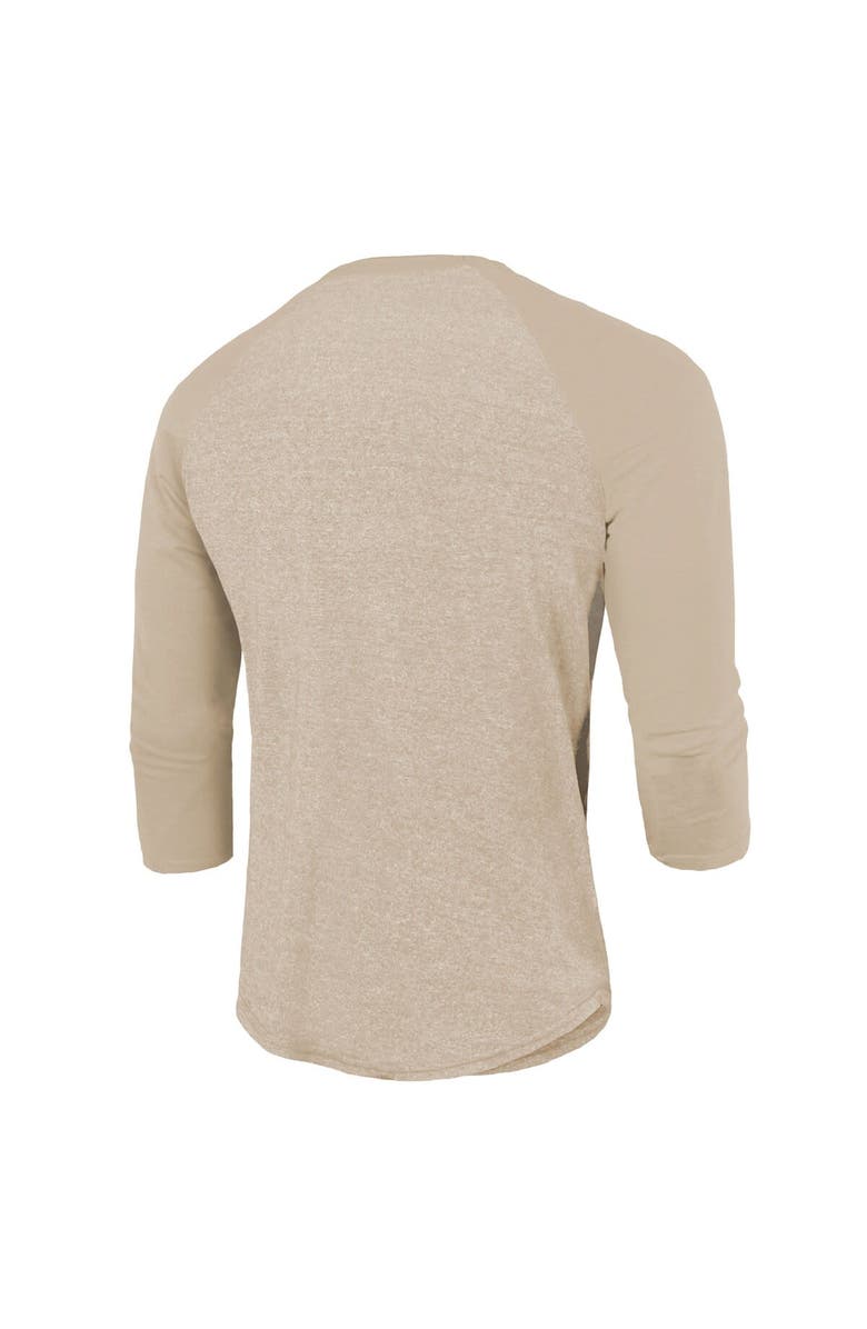 Majestic Threads Men's Majestic Threads Oatmeal Arizona Diamondbacks 2023 National League Champions Power Play Tri-Blend Raglan 3/4 Sleeve T-Shirt, Alternate, color, 