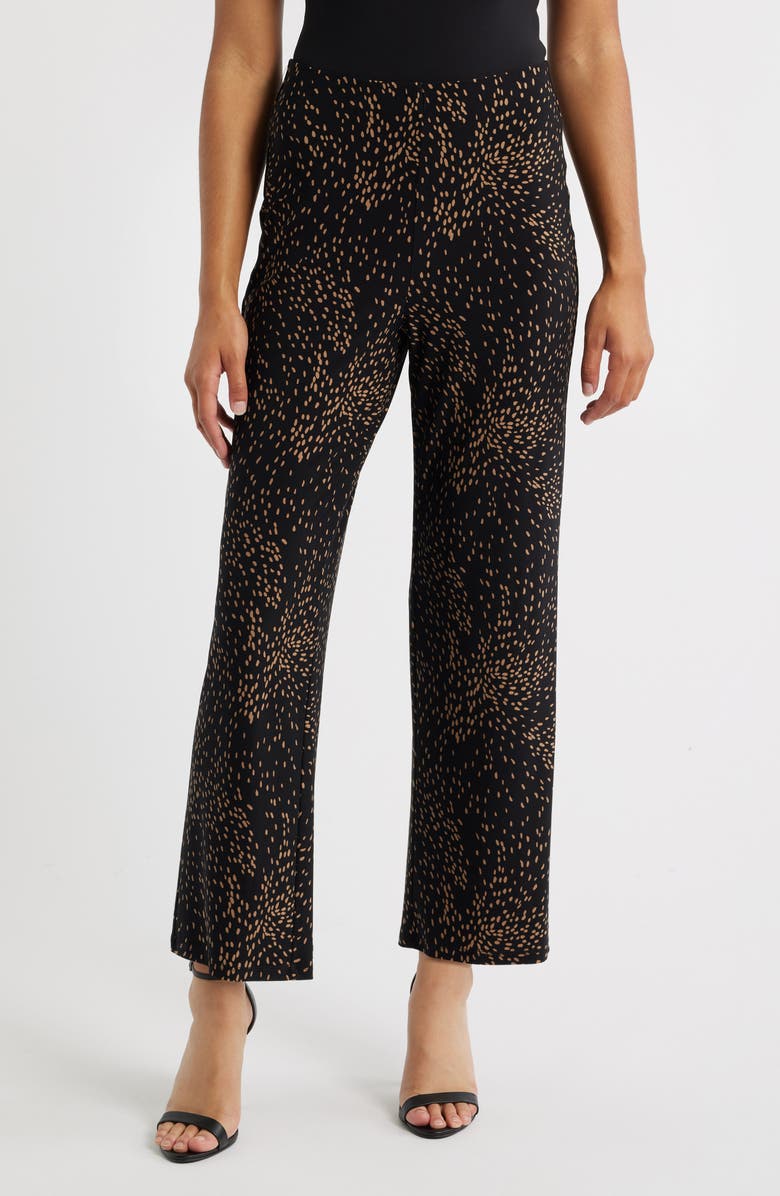 AK ANNE KLEIN Print Wide Leg Pull On Pants, Main, color, Anne Black/ Vicuna