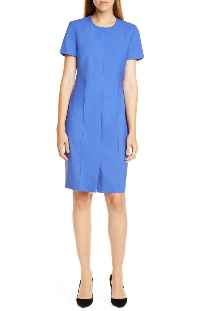 BOSS Daliria Stretch Wool Sheath Dress, Main, color,