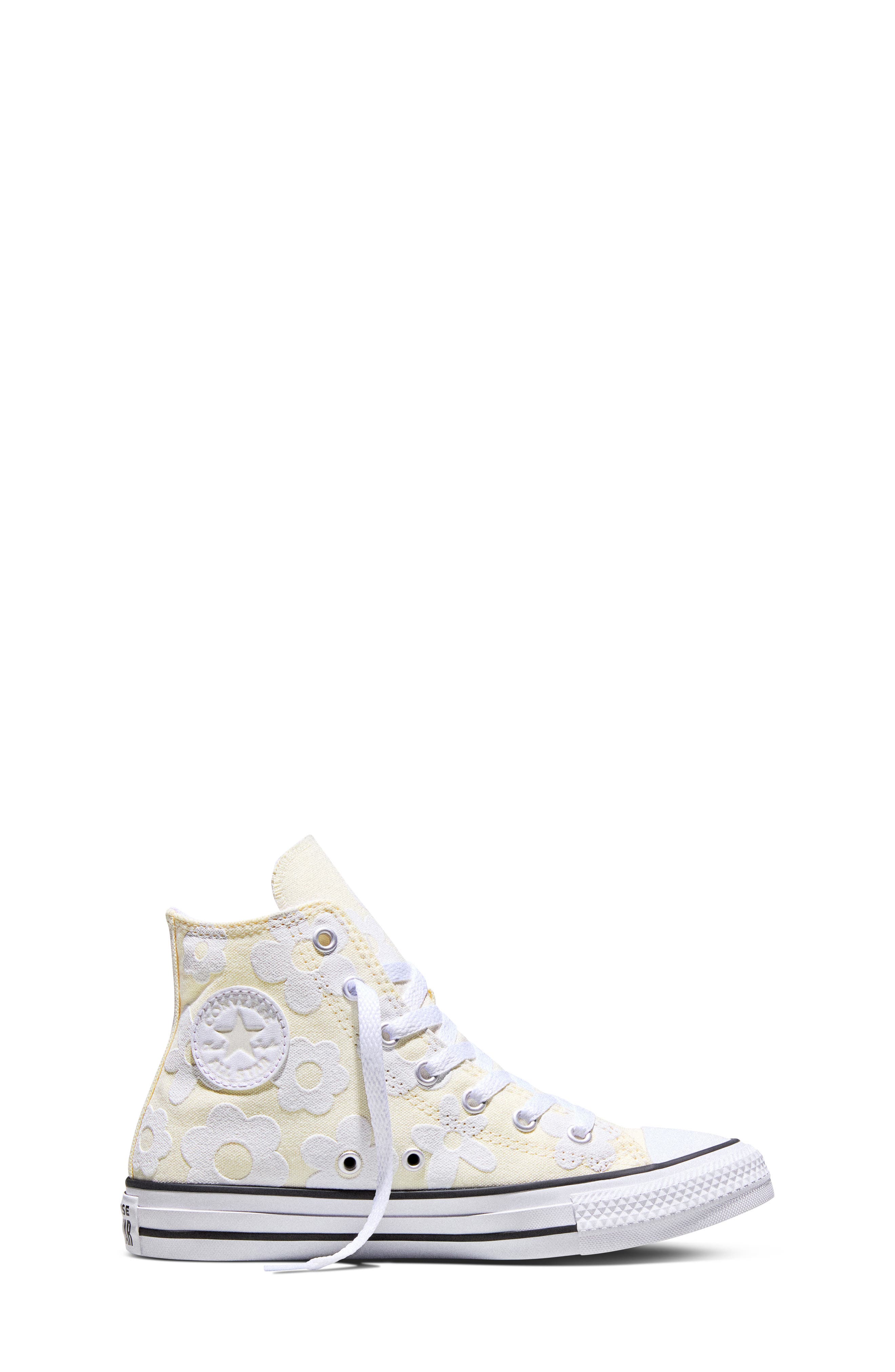 Converse Kids' Chuck Taylor All Star Canvas High Top Sneaker, Alternate, color, Egret/ White/ Silver