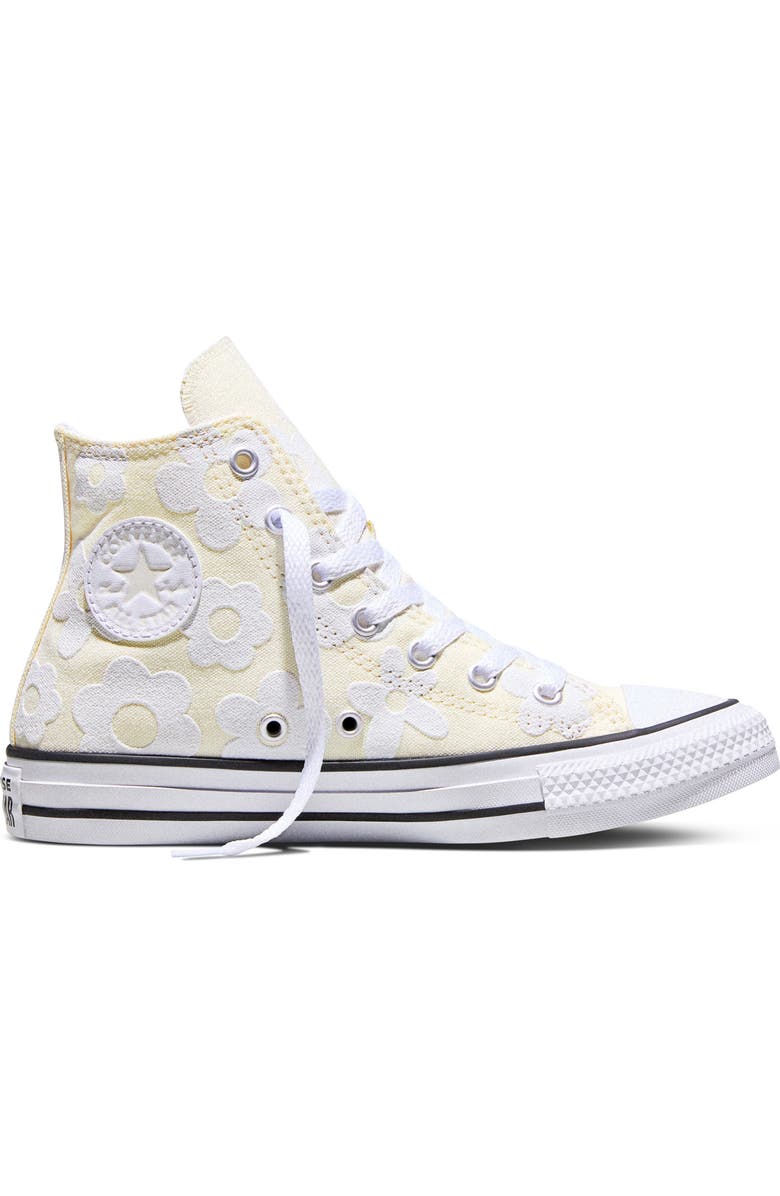 Converse Kids' Chuck Taylor All Star Canvas High Top Sneaker, Alternate, color, Egret/ White/ Silver