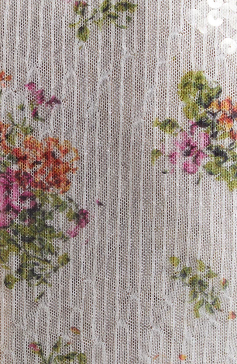 Brandon Maxwell The Monet Long Sleeve Sequin Column Gown, Alternate, color, Blush Floral