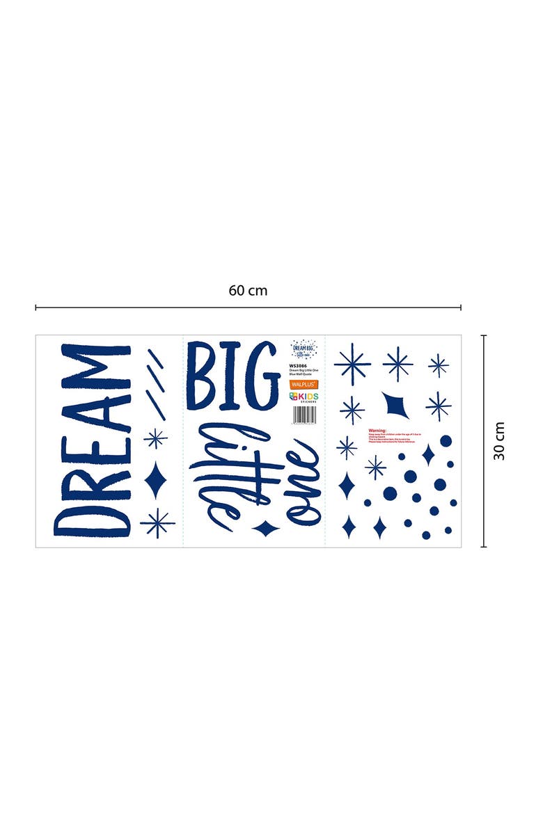 WALPLUS Dream Big Little One Quote Wall Decor - Blue, Alternate, color, 