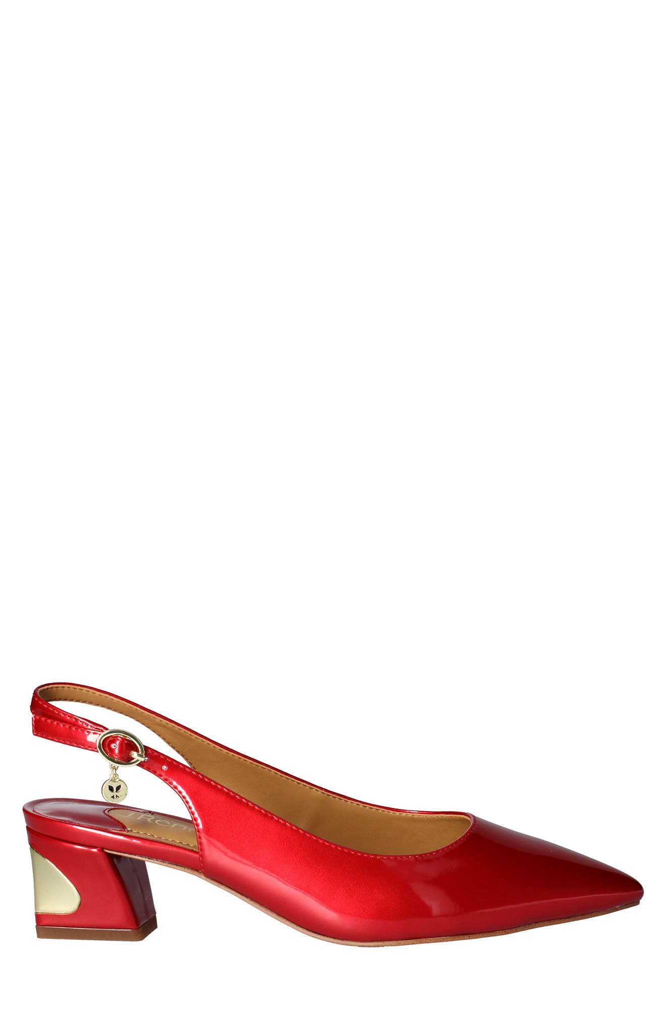 J.Renée Shayanne Slingback Pointed Toe Pump, Alternate, color, RED