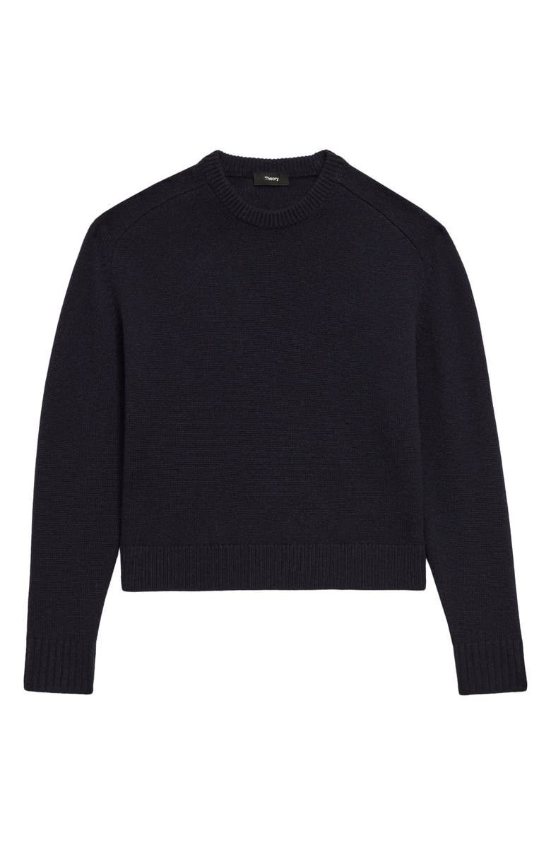 Theory Cashmere Crewneck Crop Sweater, Alternate, color, Dark Denim