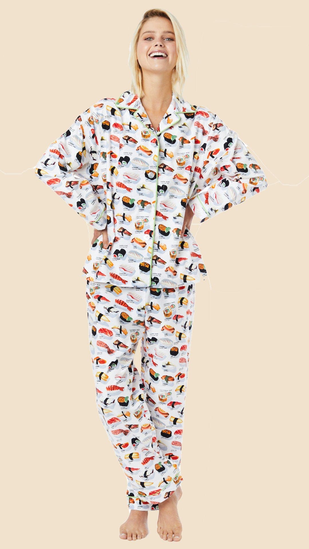 The Cat's Pajamas Pima Knit Pajama Print Set In Multi