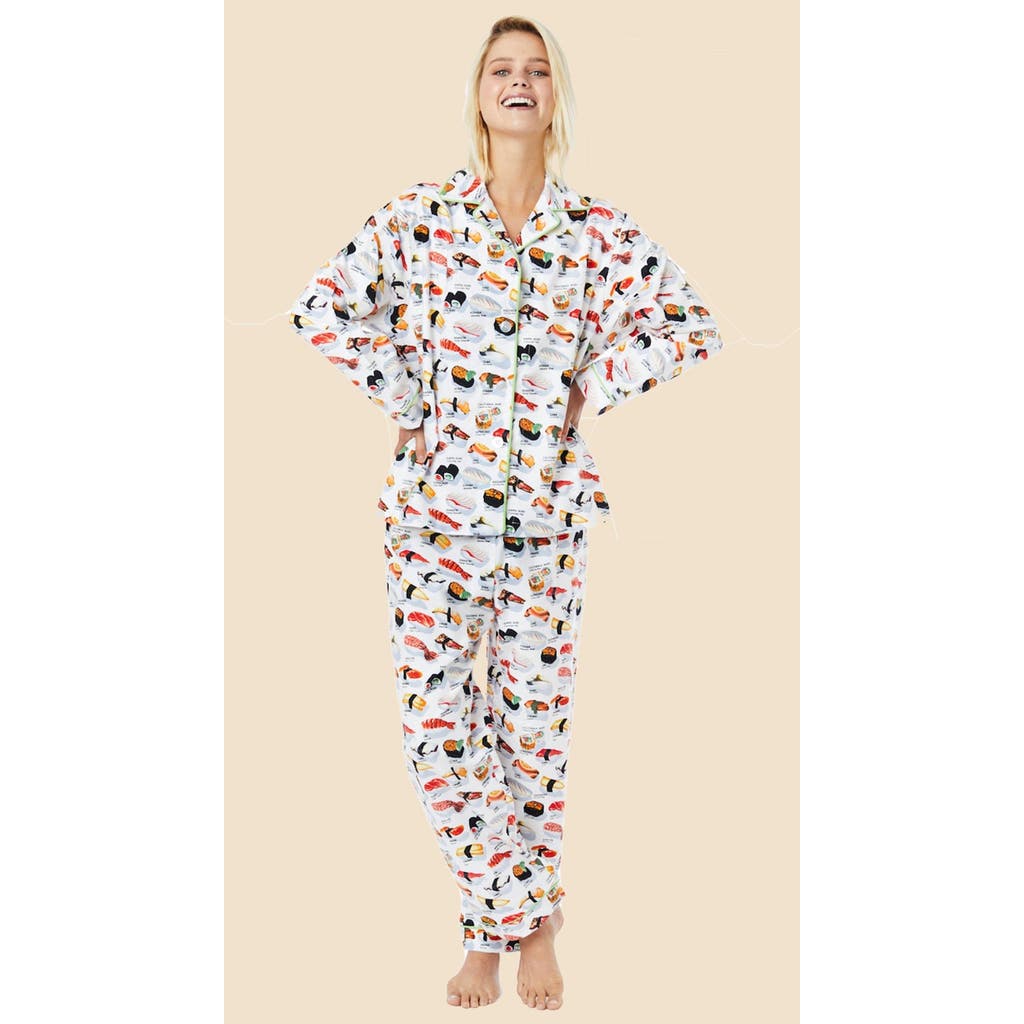 The Cat's Pajamas Pima Knit Pajama Print Set In Multi