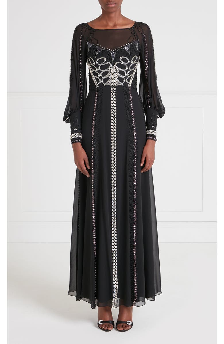 Temperley London Sofia Gown, Main, color, Black