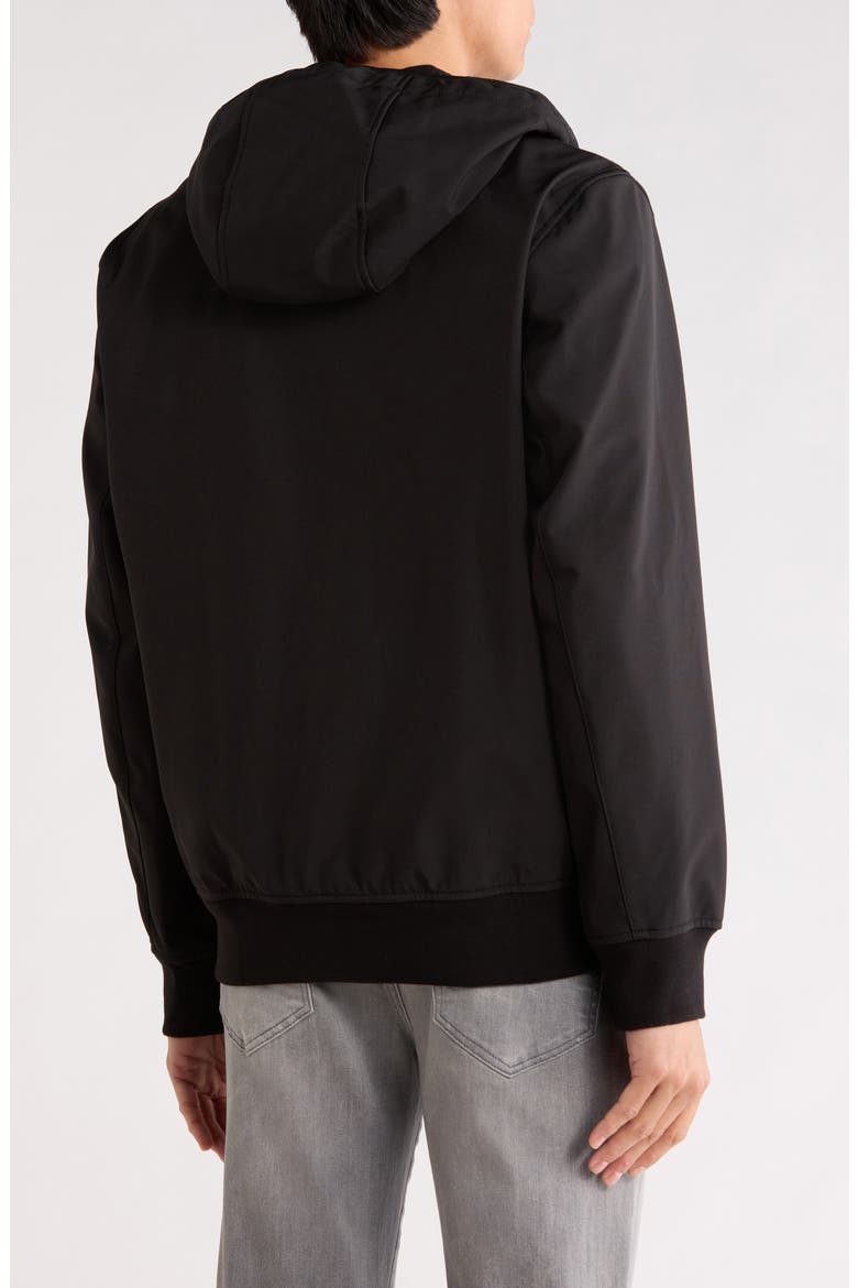 Water Resistant Hooded Softshell Jacket, Alternate, color, BLACK