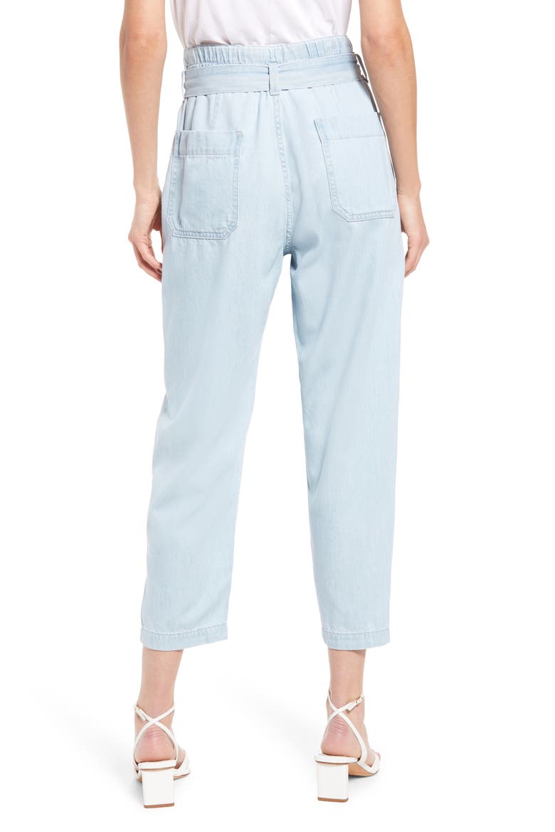 Renn Paperbag Waist Straight Leg Jeans, Alternate, color, ROXBURY