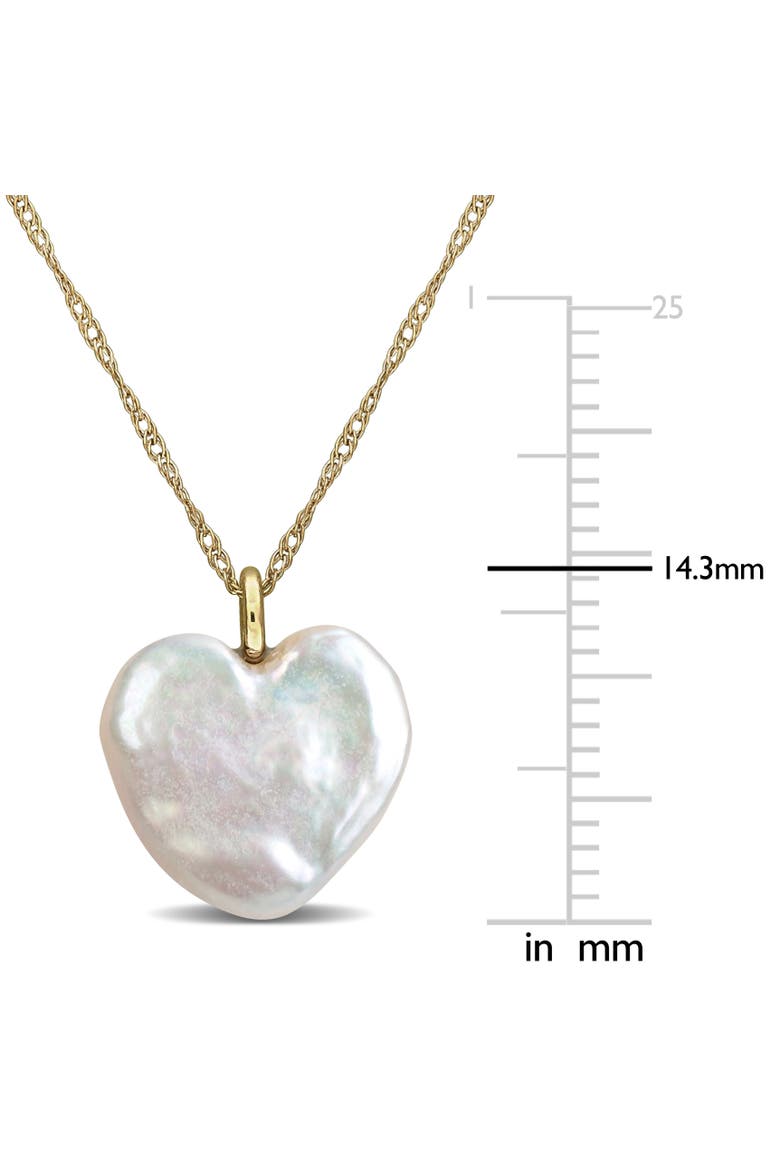 Cultured Pearl Heart Pendant Necklace 14k, Alternate, color, Yellow Gold