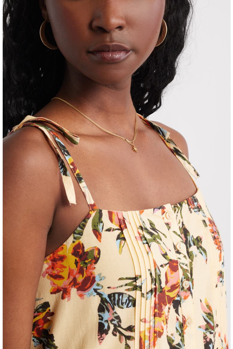 Tie Shoulder Tiered Maxi Dress, Alternate, color, BEIGE GELATO FERRAH BLOOMS