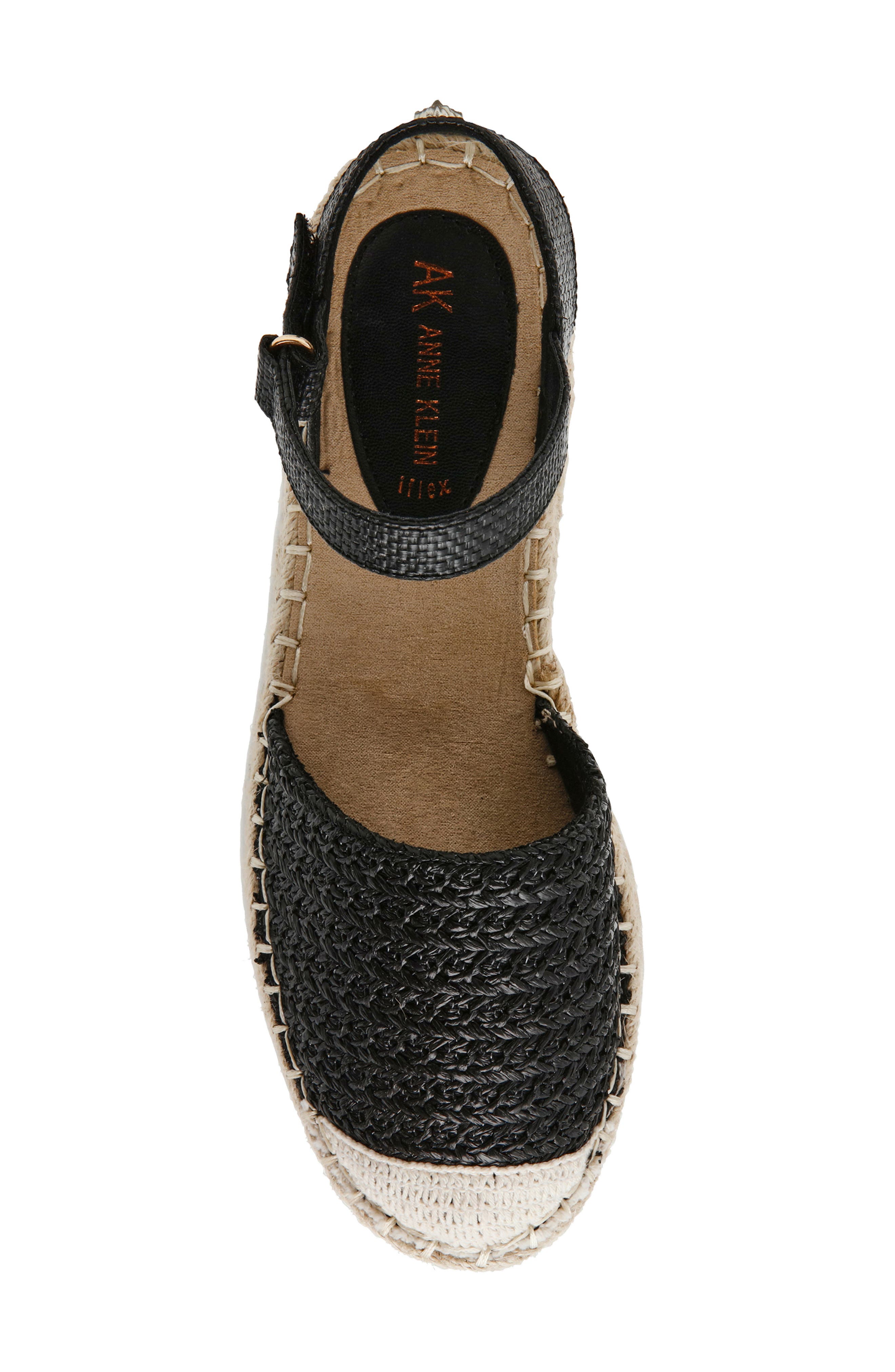 Anne Klein Jordanna Espadrille Sandal, Alternate, color, Black Raffia