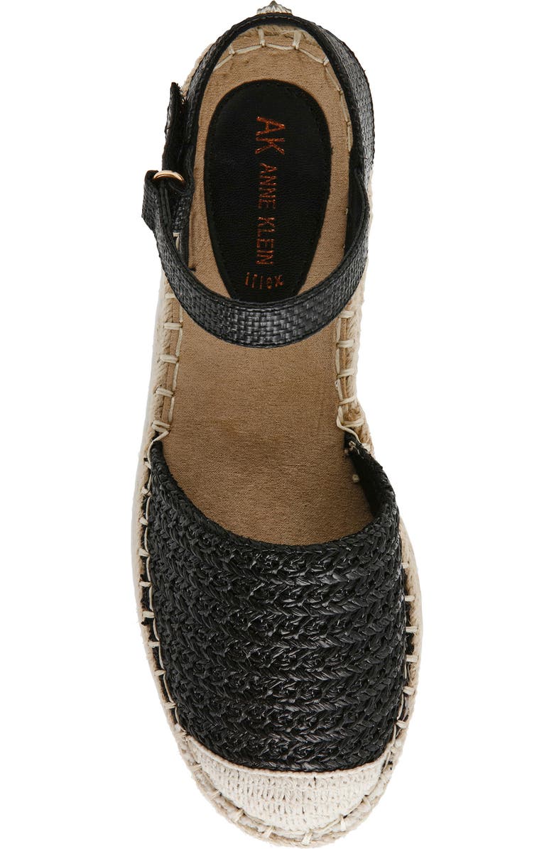 Anne Klein Jordanna Espadrille Sandal, Alternate, color, Black Raffia