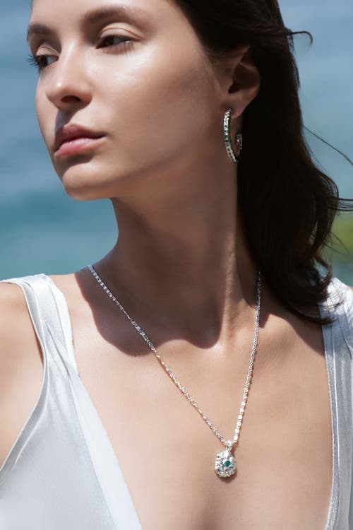 Classicharms Shayla Molten Cubic Zirconia Pendant Necklace In Metallic