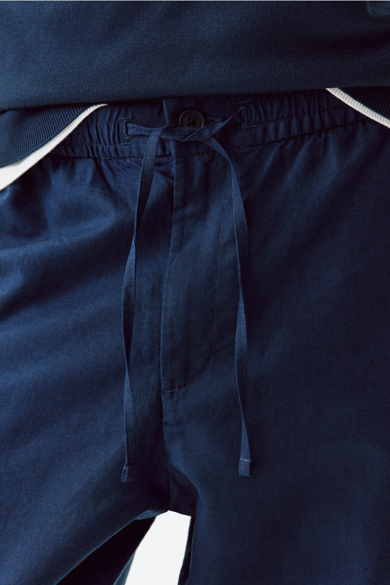Regular Fit Linen-blend Trousers, Alternate, color, Dark blue