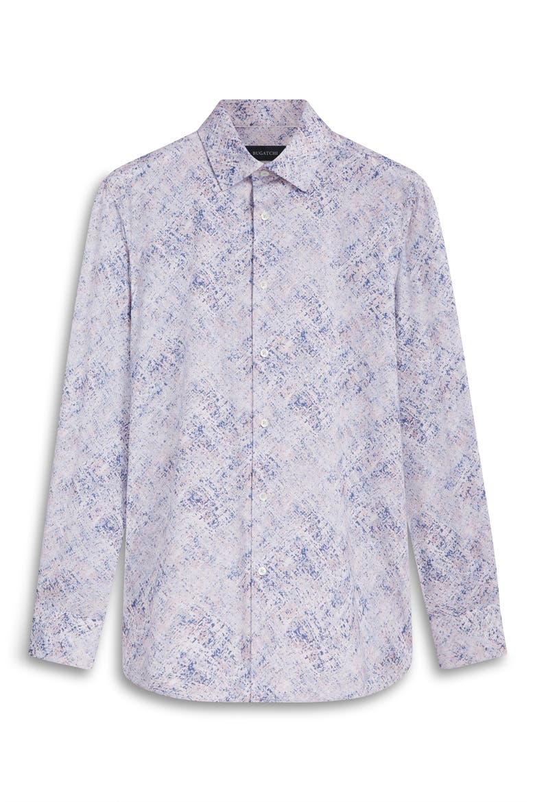 James OoohCotton® Watercolor Print Stretch Cotton Button-Up Shirt, Alternate, color, AIR BLUE
