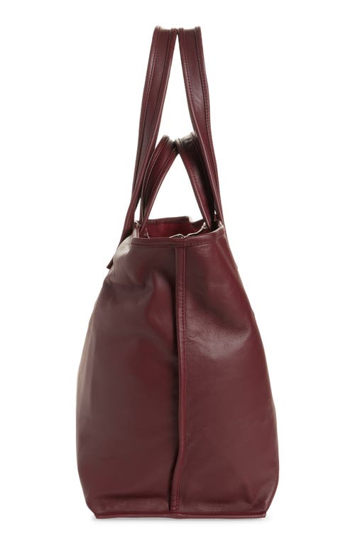Kassl Lamskin Leather Tote In Burgundy