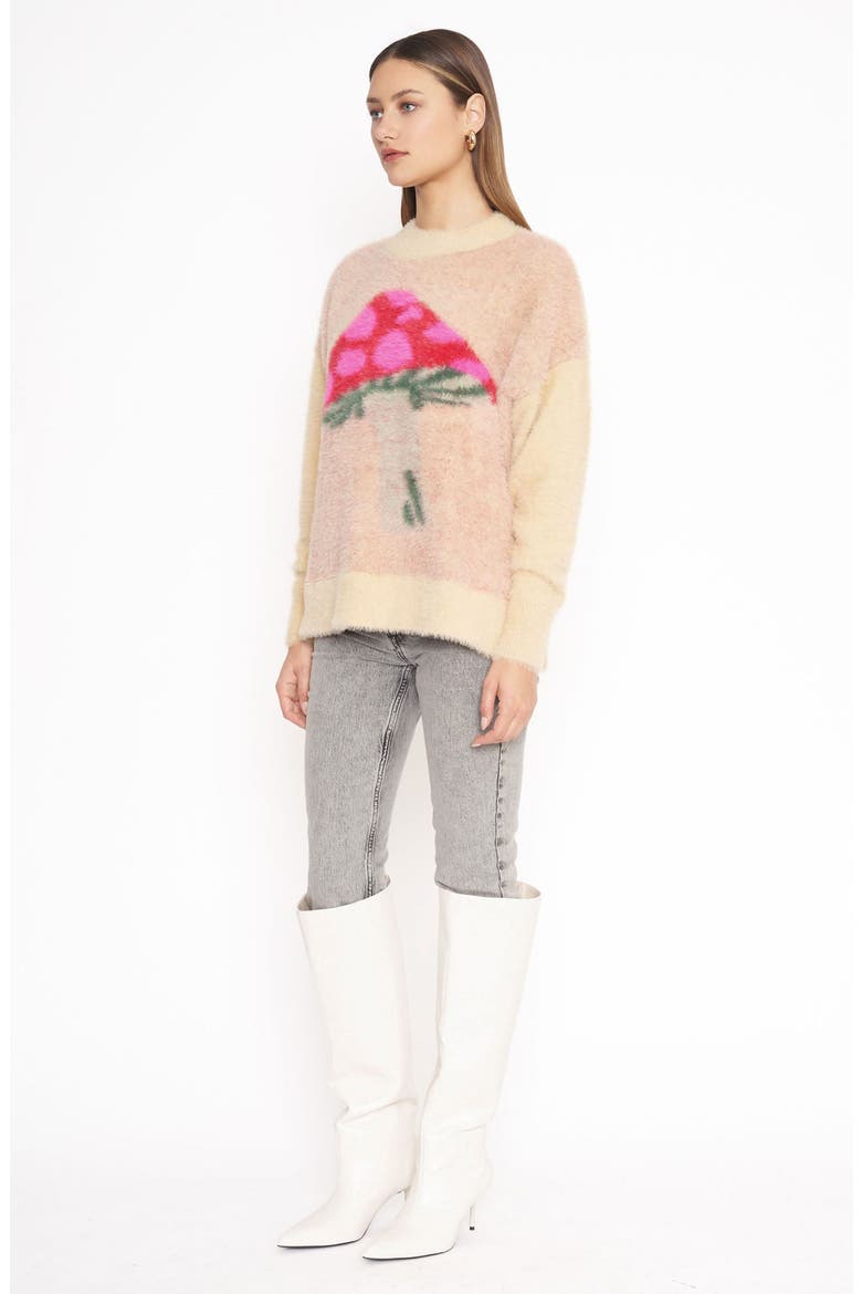 Shirley Mushroom Fuzzy Sweater, Alternate, color, CREAM