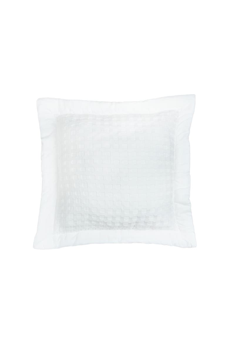 White Cotton Blend Accent Throw Pillow 18" x 18", Main, color, White
