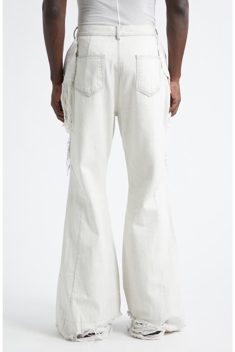 Slivered Shredded Bootcut Jeans, Alternate, color, MILK WASH