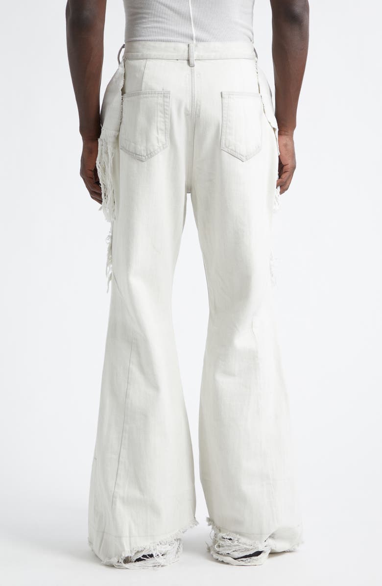 Rick Owens DRKSHDW Slivered Shredded Bootcut Jeans, Alternate, color, Milk Wash