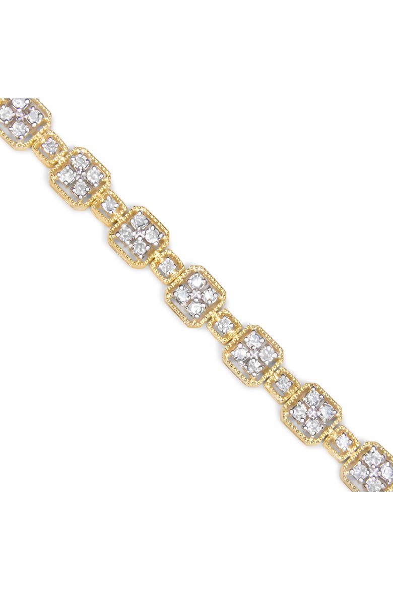 10K Yellow Gold 2.0 Cttw Diamond Square Link Bracelet - ", Alternate, color, Yellow