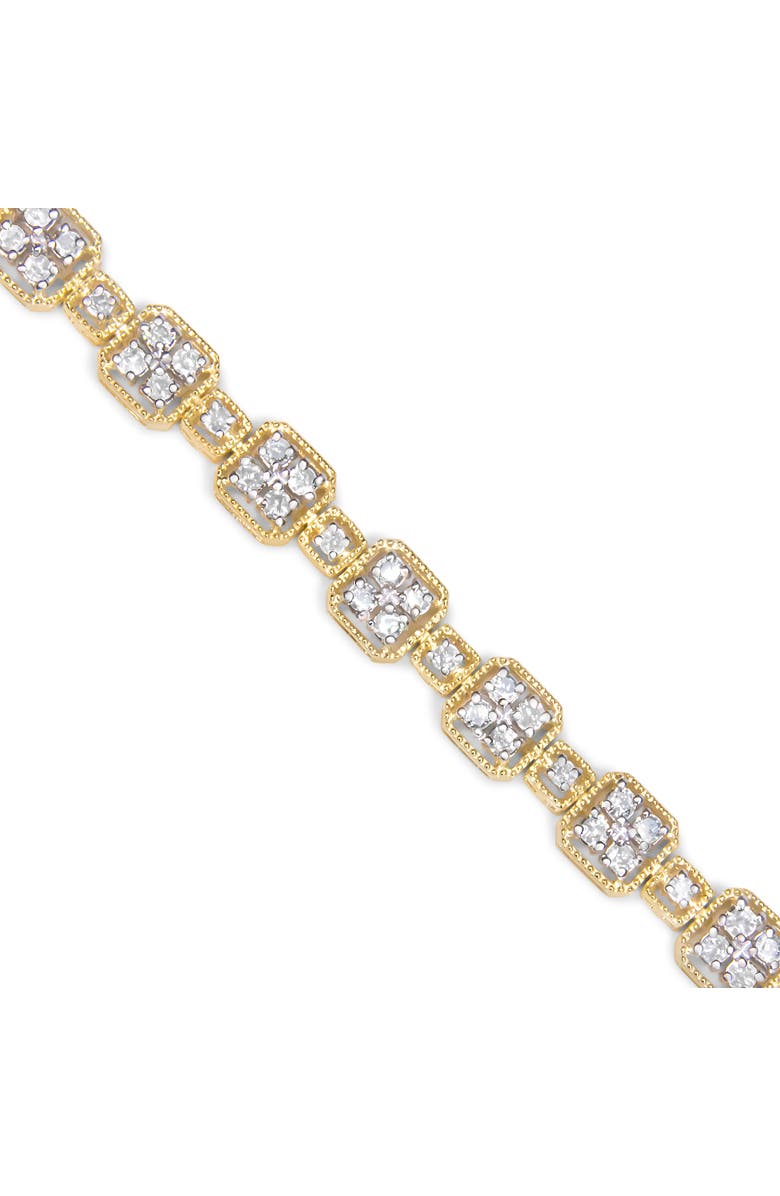 Haus of Brilliance 10K Yellow Gold 2.0 Cttw Diamond Square Link Bracelet - ", Alternate, color, Yellow