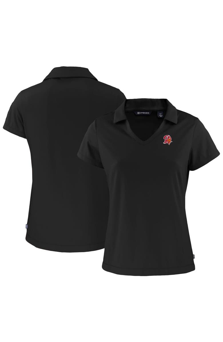 Cutter & Buck Women's Cutter & Buck  Black Tampa Bay Buccaneers Throwback Daybreak Eco Recycled V-Neck Polo, Main, color, 