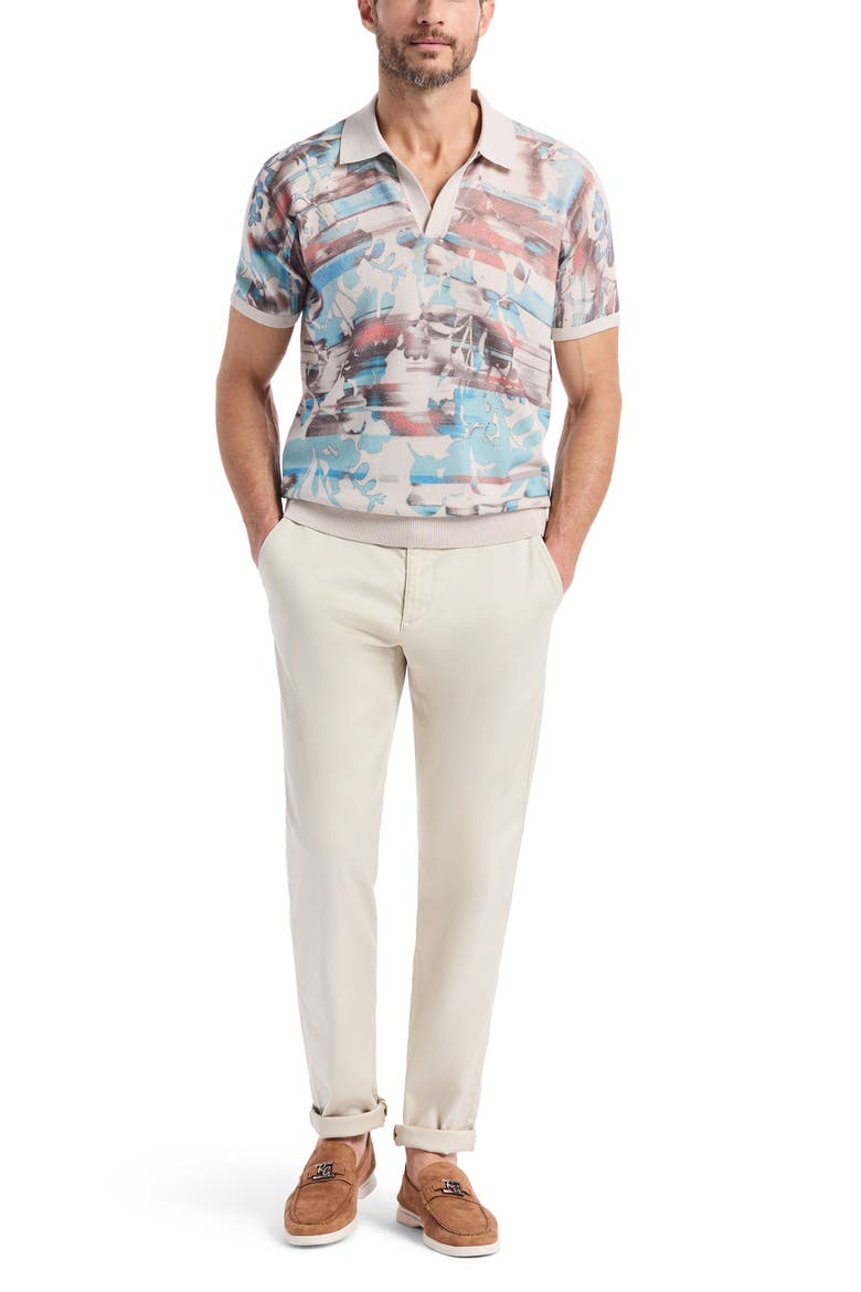 Ordale Johnny Collar Cotton Sweater Polo, Alternate, color, MULTI