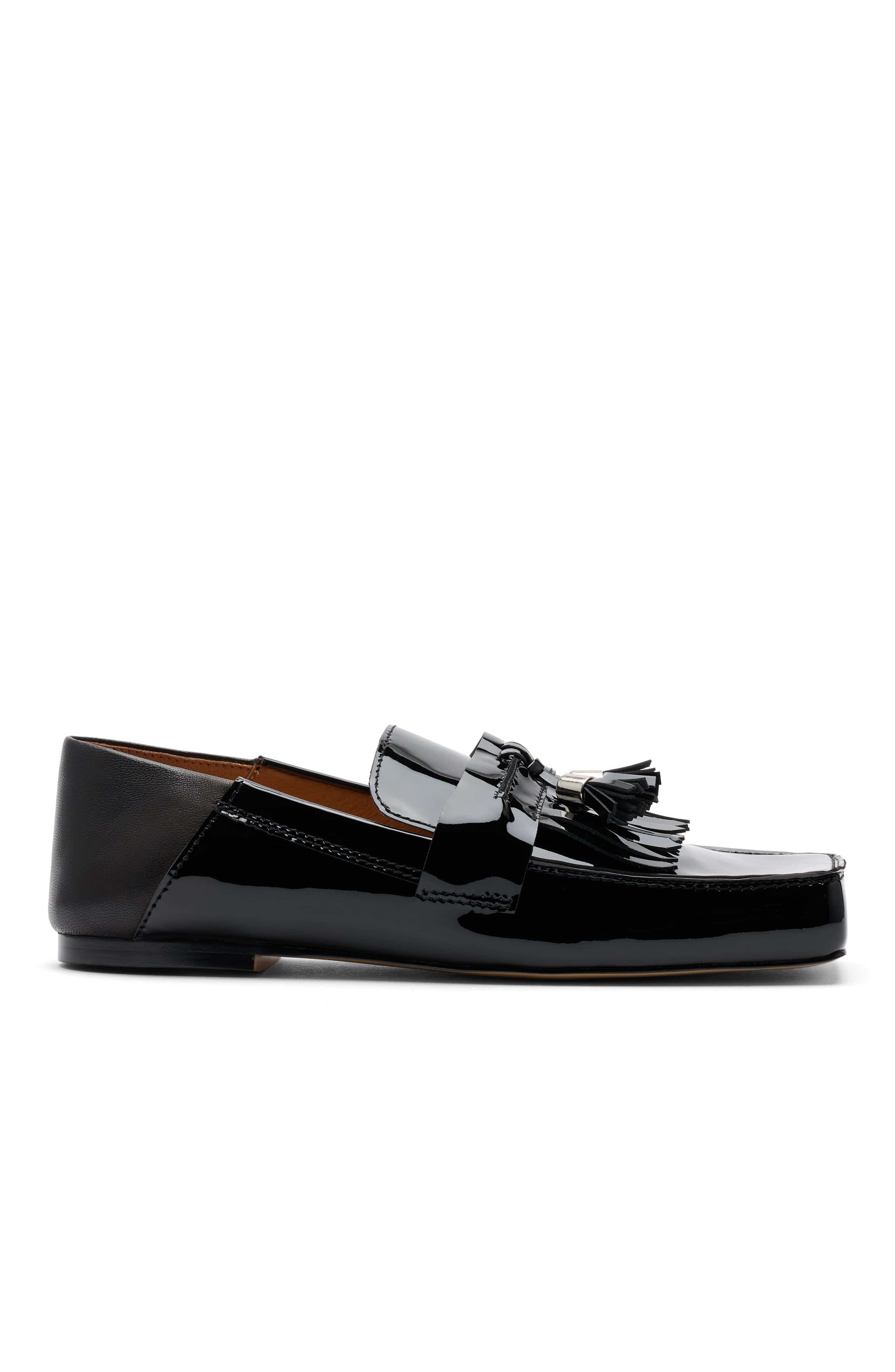 MARC NOLAN Simone Patent Leather Tassel Loafers, Main, color, Black