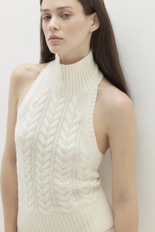 Naked Cashmere Runa Cableknit Cashmere Halter In Sand