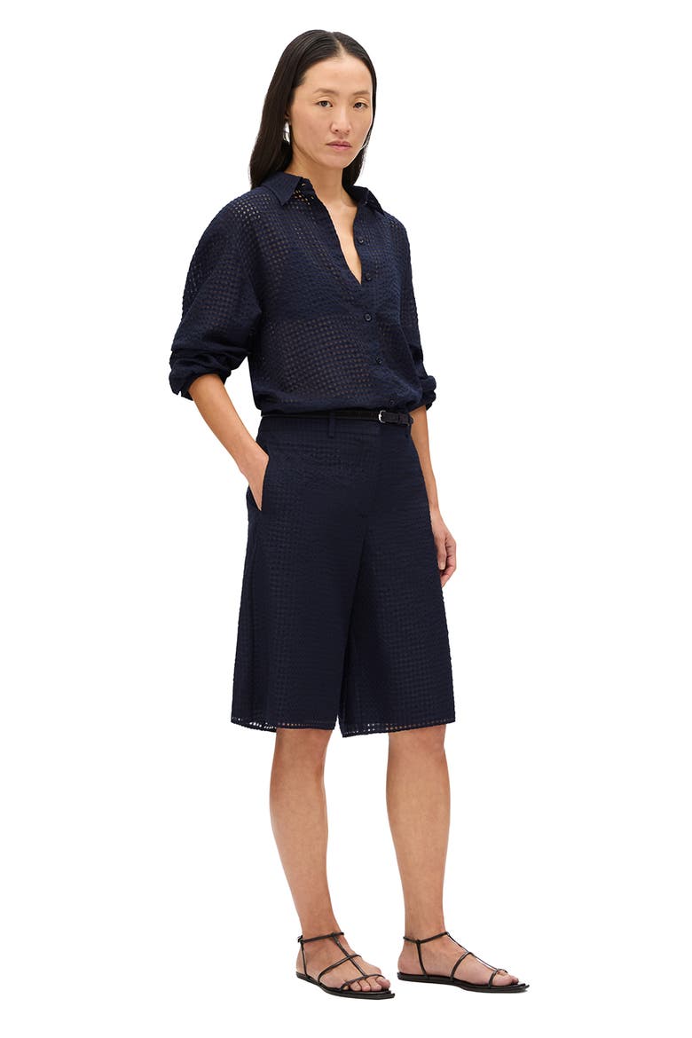 Gingham Bermuda Pant, Alternate, color, Black