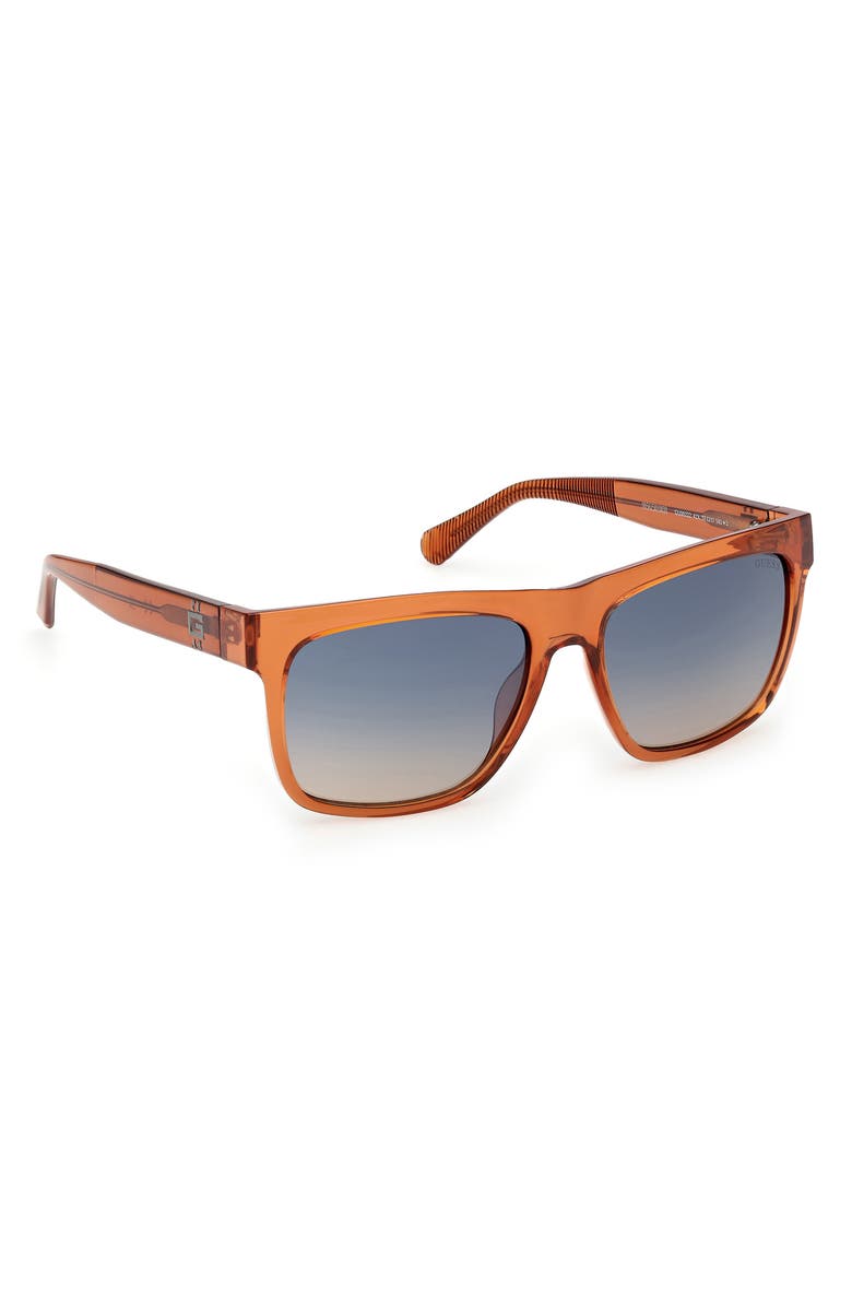 GUESS Square Sunglasses, Alternate, color, Shiny Orange / Blue Mirror