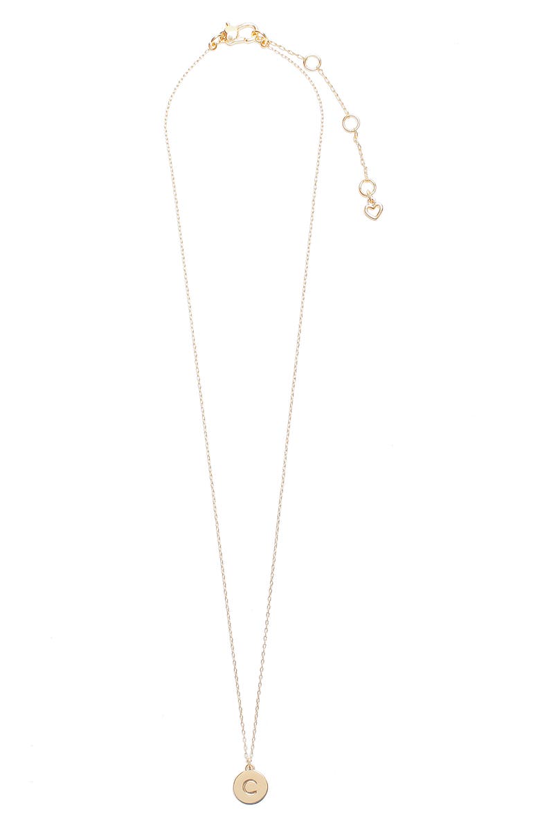 Kate Spade New York mini initial pendant necklace, Main, color, Gold - C