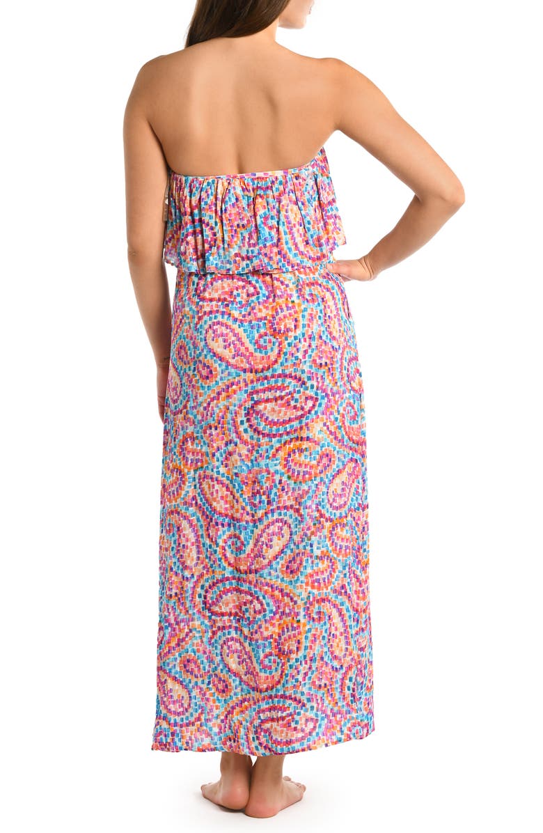 La Blanca Pebble Bandeau Strapless Cover-Up Dress, Alternate, color,