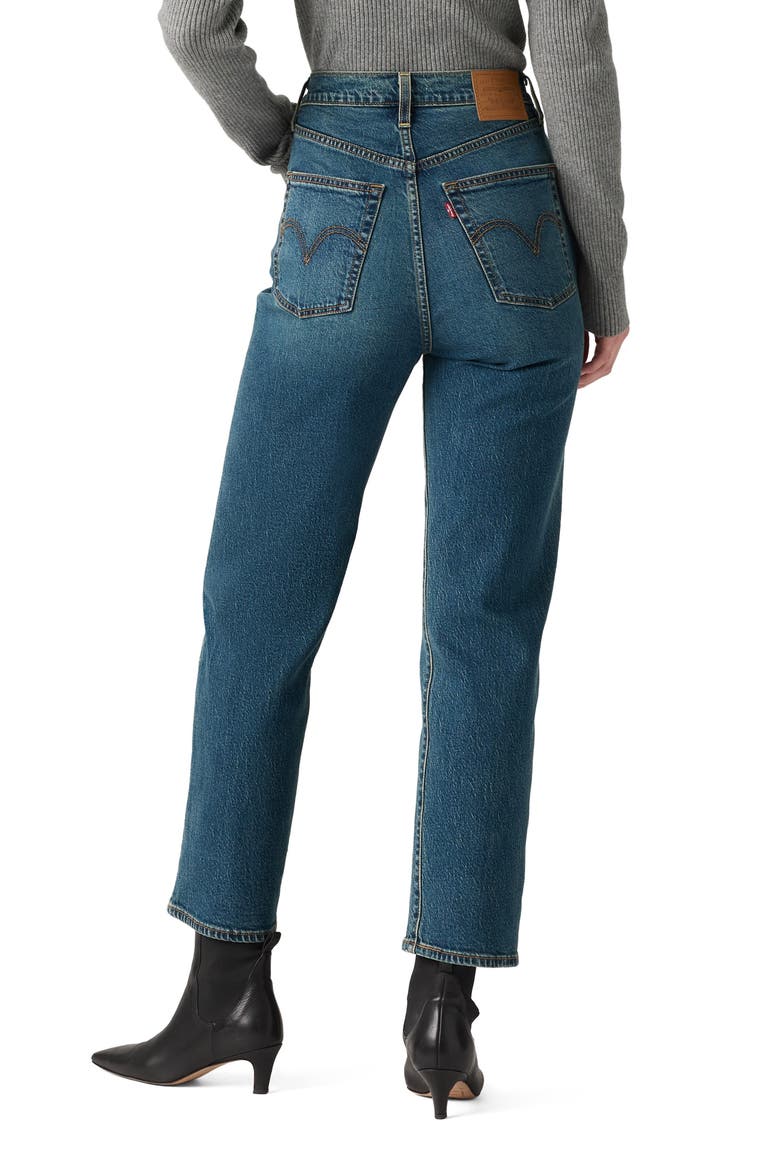 Ribcage High Waist Ankle Straight Leg Jeans, Alternate, color, ANALYZE THIS LTW