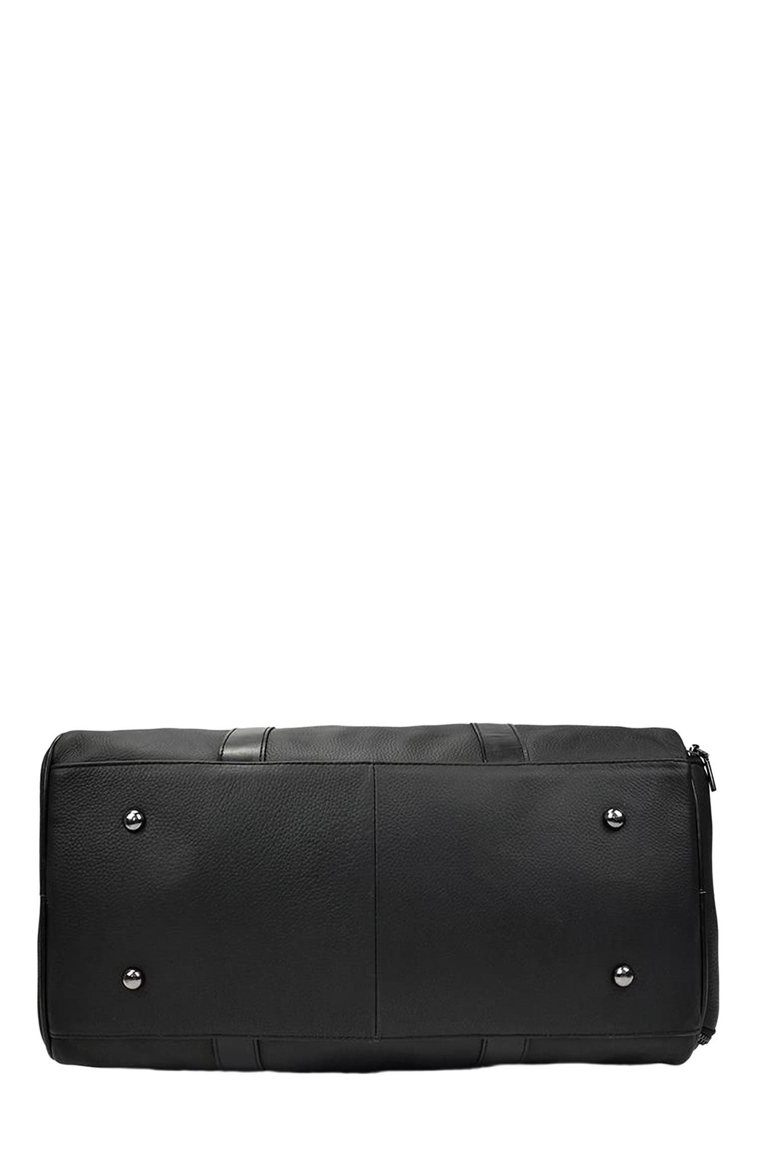 STEEL HORSE LEATHER The Endre Weekender | Vintage Leather Duffle Bag, Alternate, color, Black