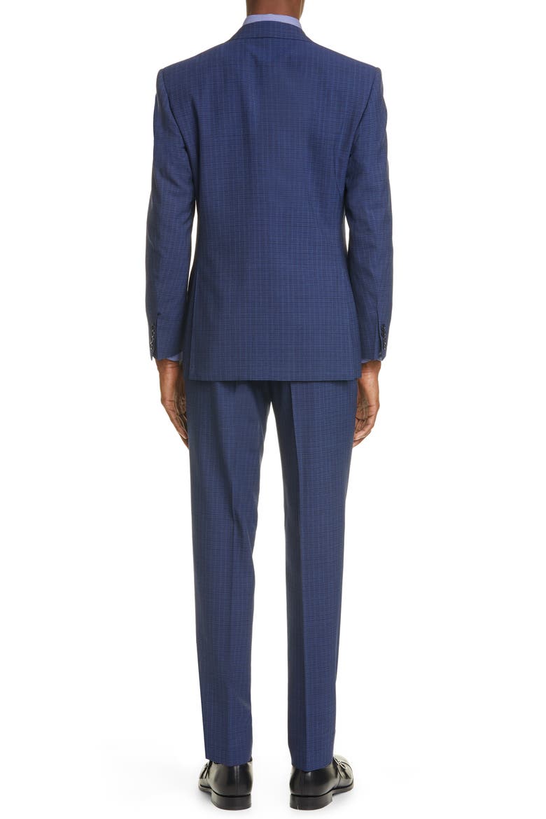 Siena Soft Classic Fit Check Wool Suit, Alternate, color, NAVY
