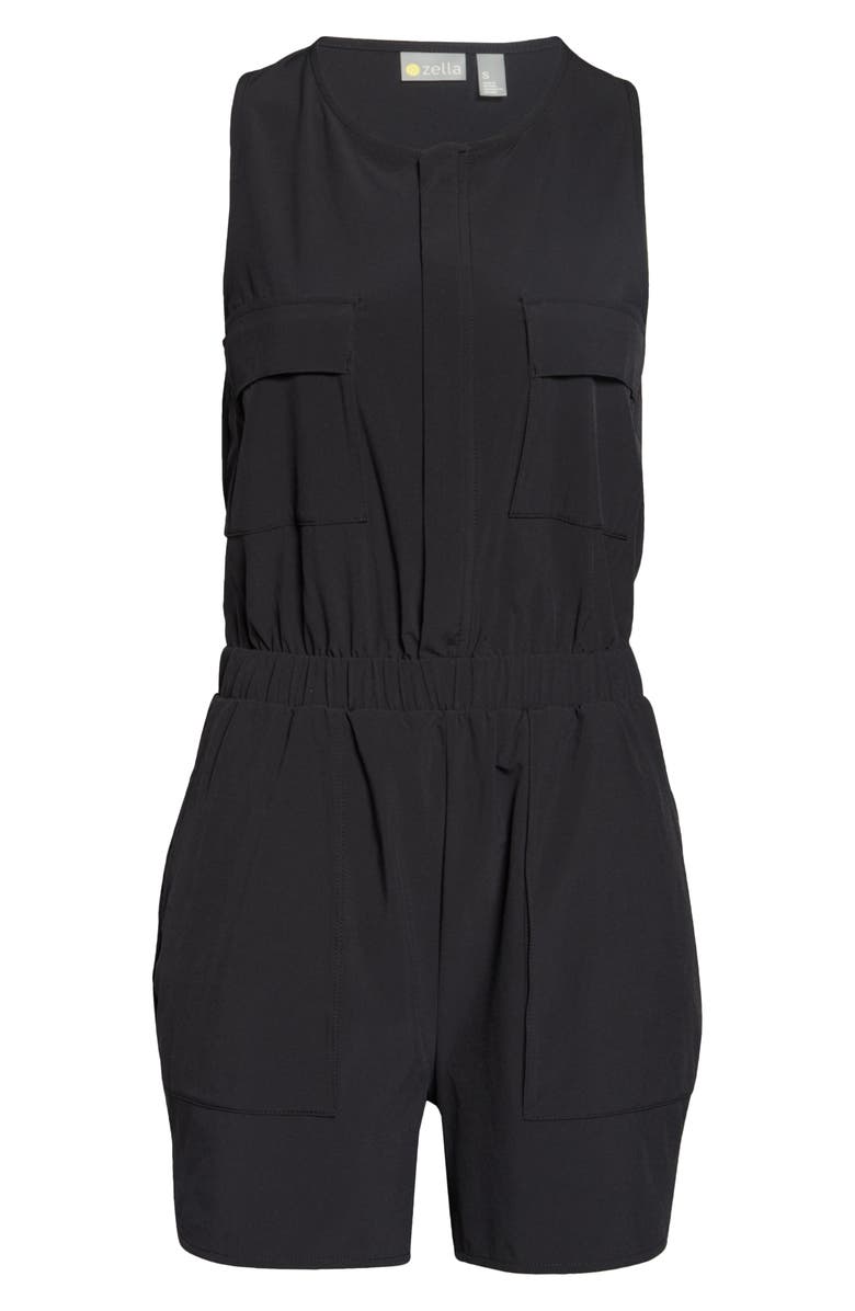 Zella Getaway Utility Tank Romper, Alternate, color,