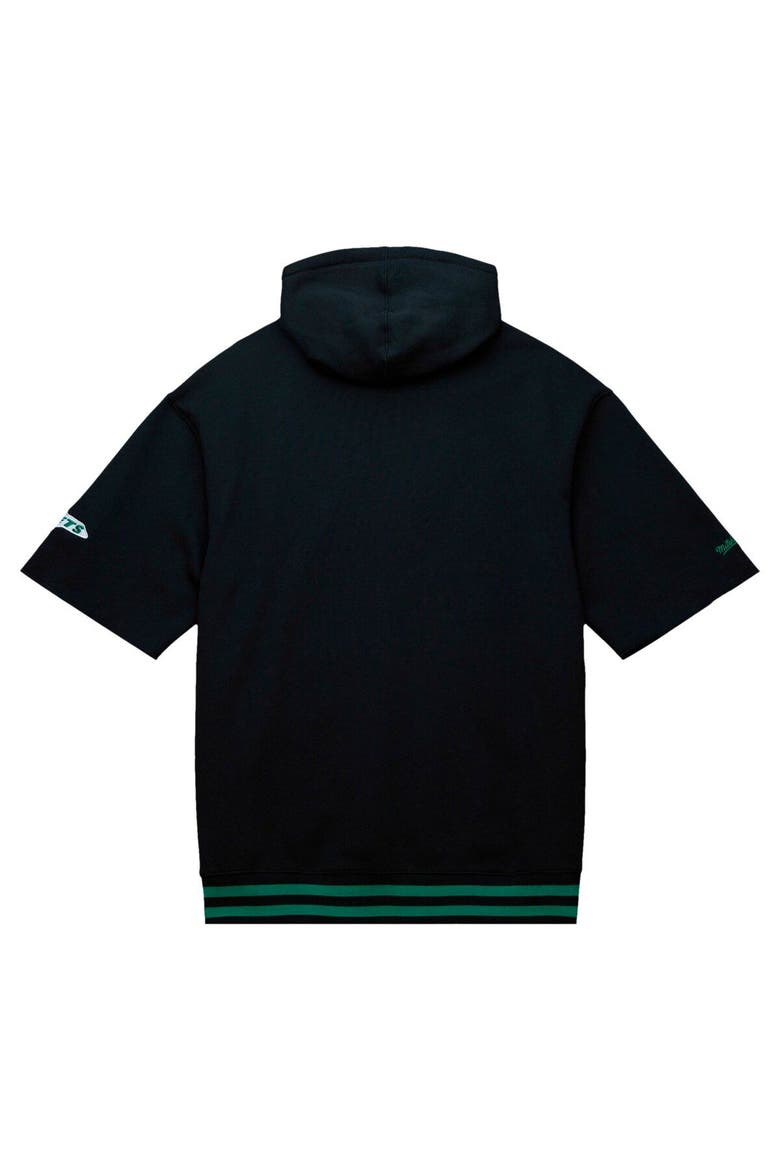 Men's Mitchell & Ness Black New York Jets Pre-Game Short Sleeve Pullover Hoodie, Alternate, color, Black