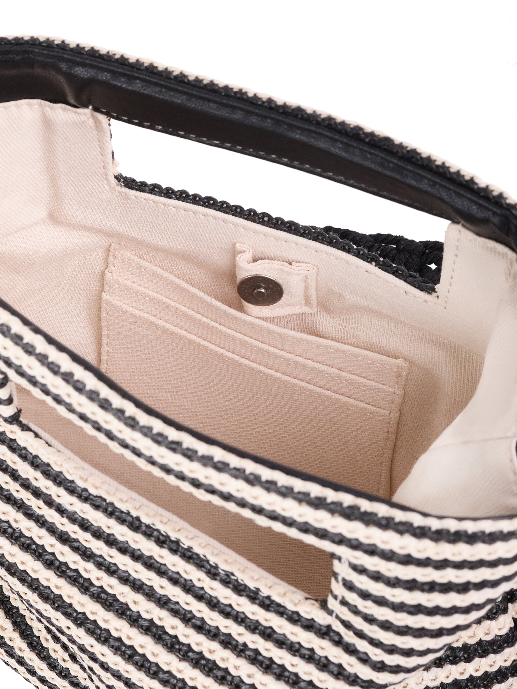Wilt Palermo Mini Tote, Alternate, color, Black Bone Stripe