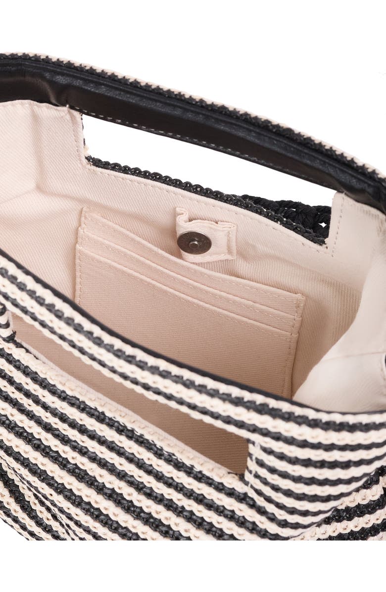 Wilt Palermo Mini Tote, Alternate, color, Black Bone Stripe