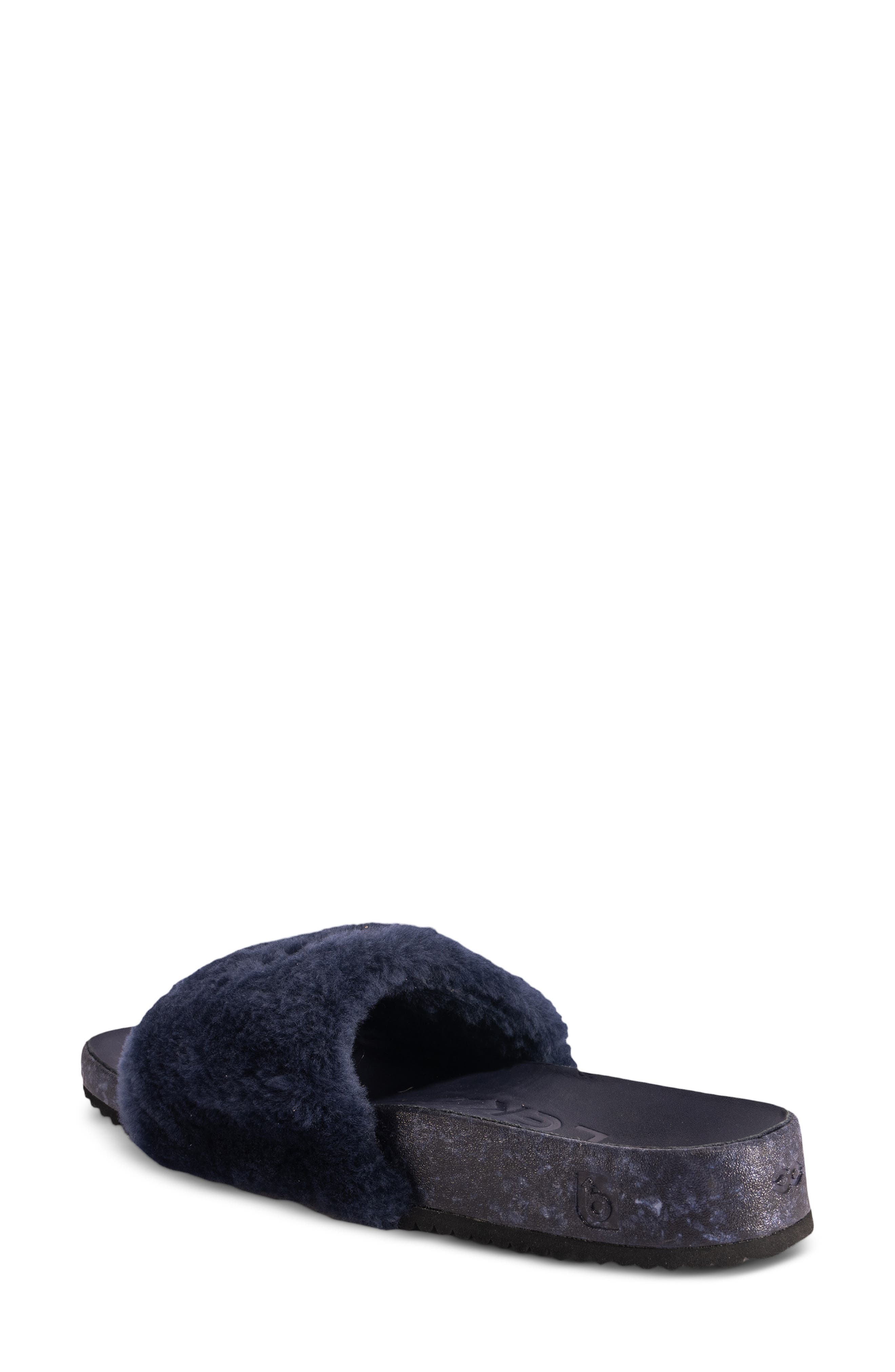 San Ysidro Genuine Shearling Slide Sandal, Alternate, color, DEEP BLUE SEA