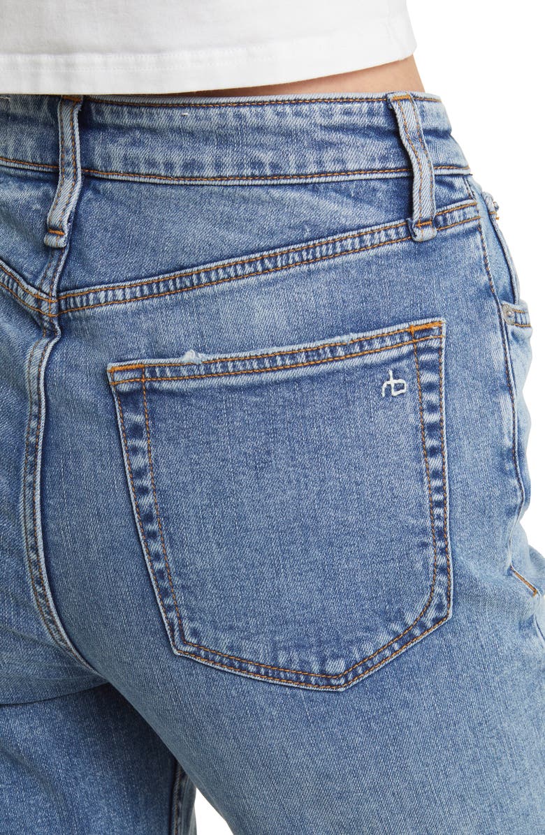rag & bone Casey Raw Hem High Waist Ankle Flare Jeans, Alternate, color, 