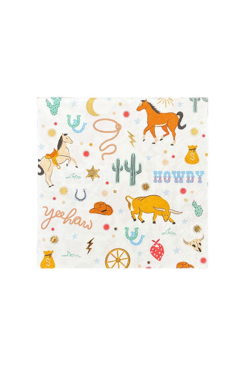 Yeehaw Large "Cowboy" Napkins, Main, color, Assorted Pre-Pack