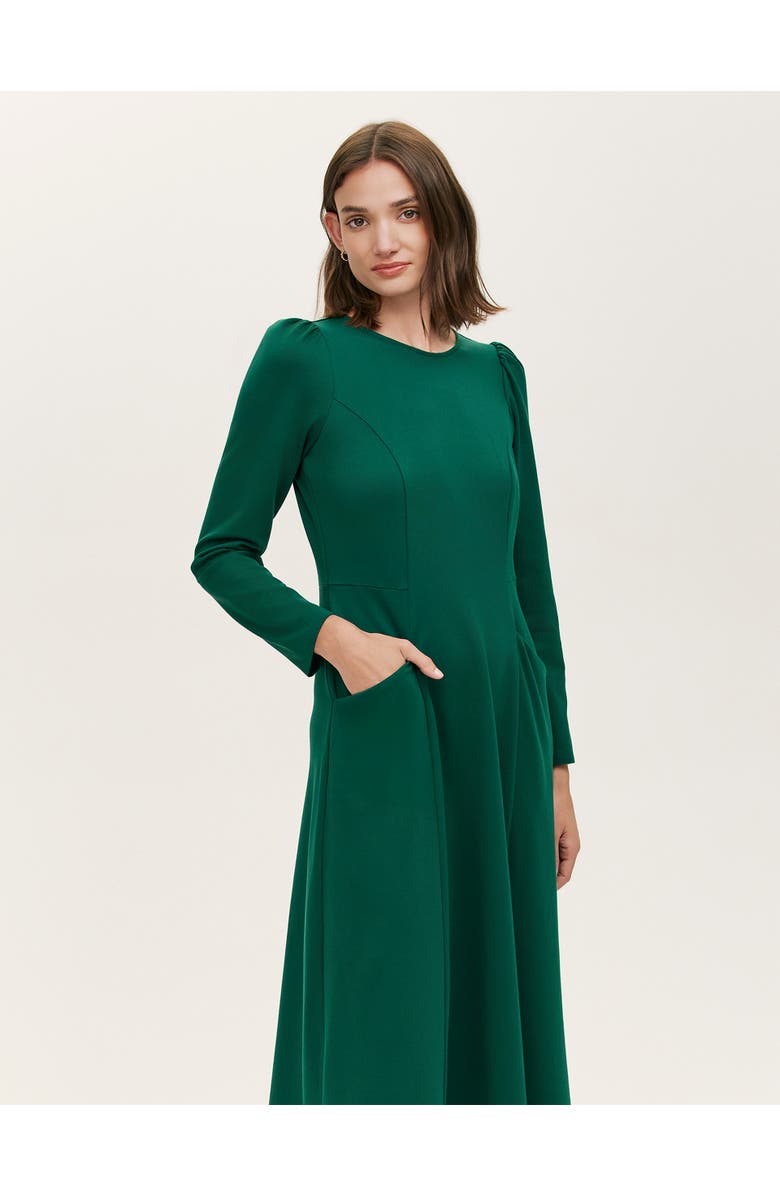 Finery London Felice Ponte Jersey Midi Dress, Alternate, color, Bottle Green